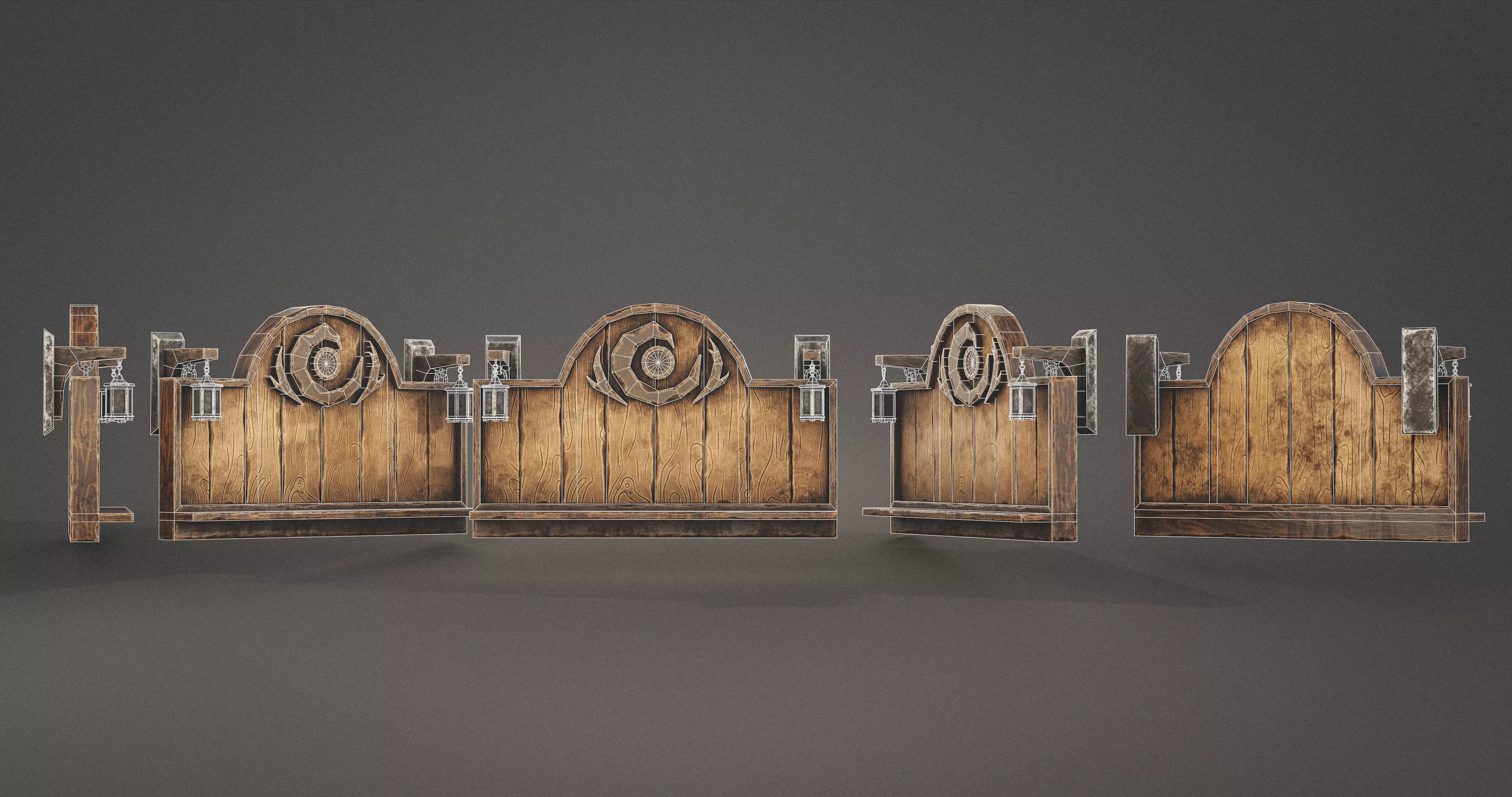Stylized Medieval Signboards Game Ready Prop Pack 18 PEACES Low-poly 3D model_84