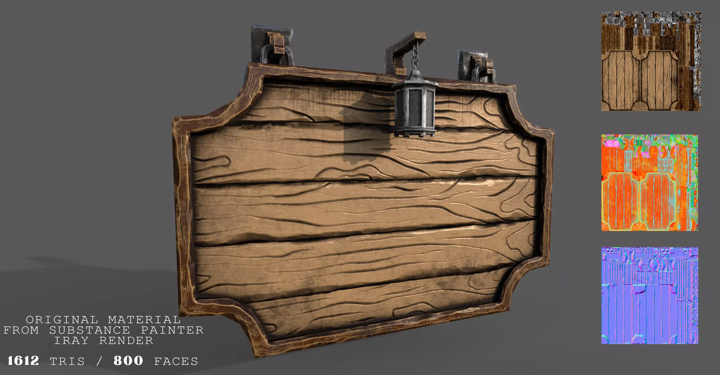 Stylized Medieval Signboards Game Ready Prop Pack 18 PEACES Low-poly 3D model_3