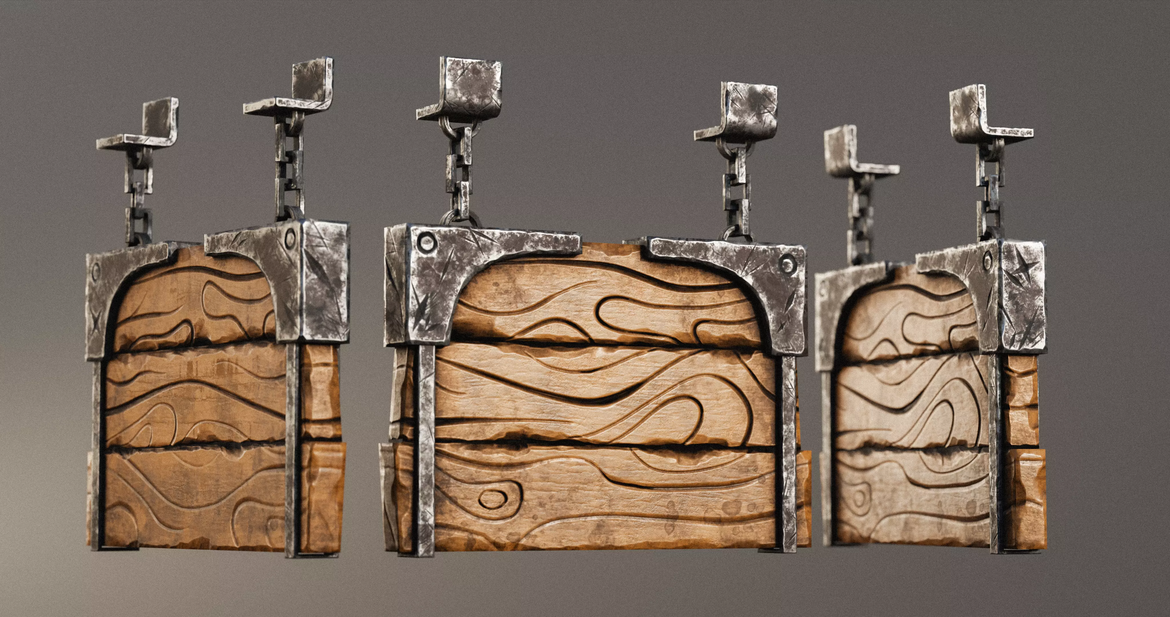 Stylized Medieval Signboards Game Ready Prop Pack 18 PEACES Low-poly 3D model_32