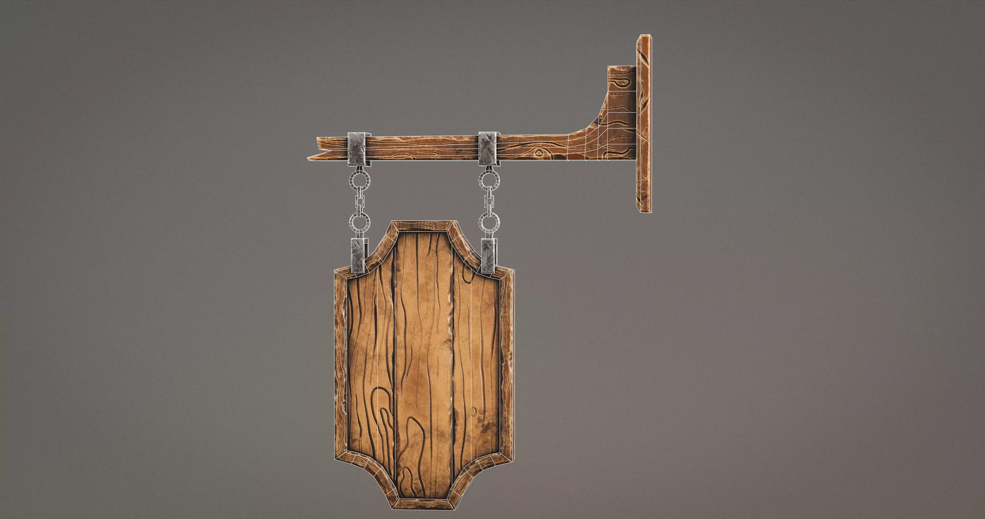 Stylized Medieval Signboards Game Ready Prop Pack 18 PEACES Low-poly 3D model_39