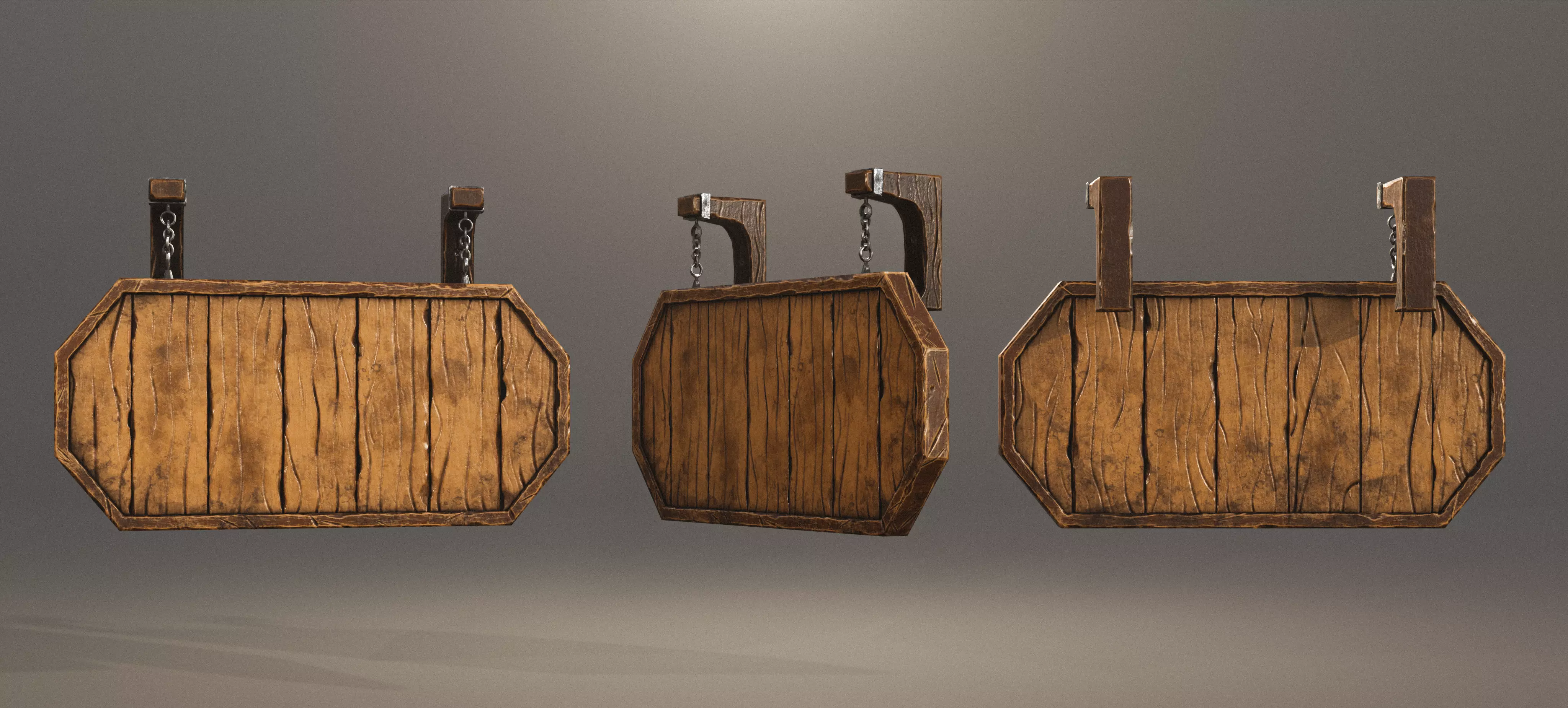 Stylized Medieval Signboards Game Ready Prop Pack 18 PEACES Low-poly 3D model_20