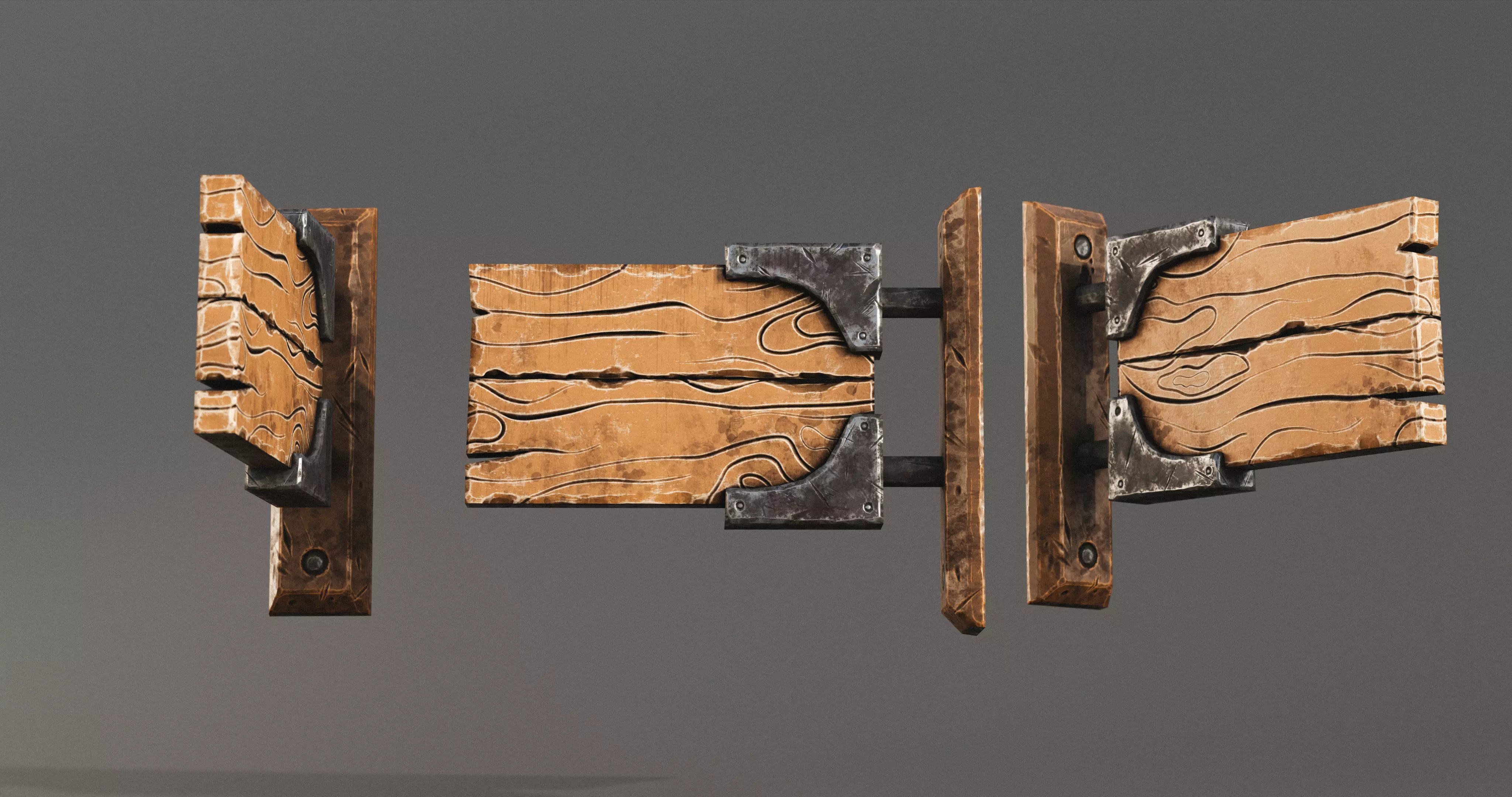 Stylized Medieval Signboards Game Ready Prop Pack 18 PEACES Low-poly 3D model_25