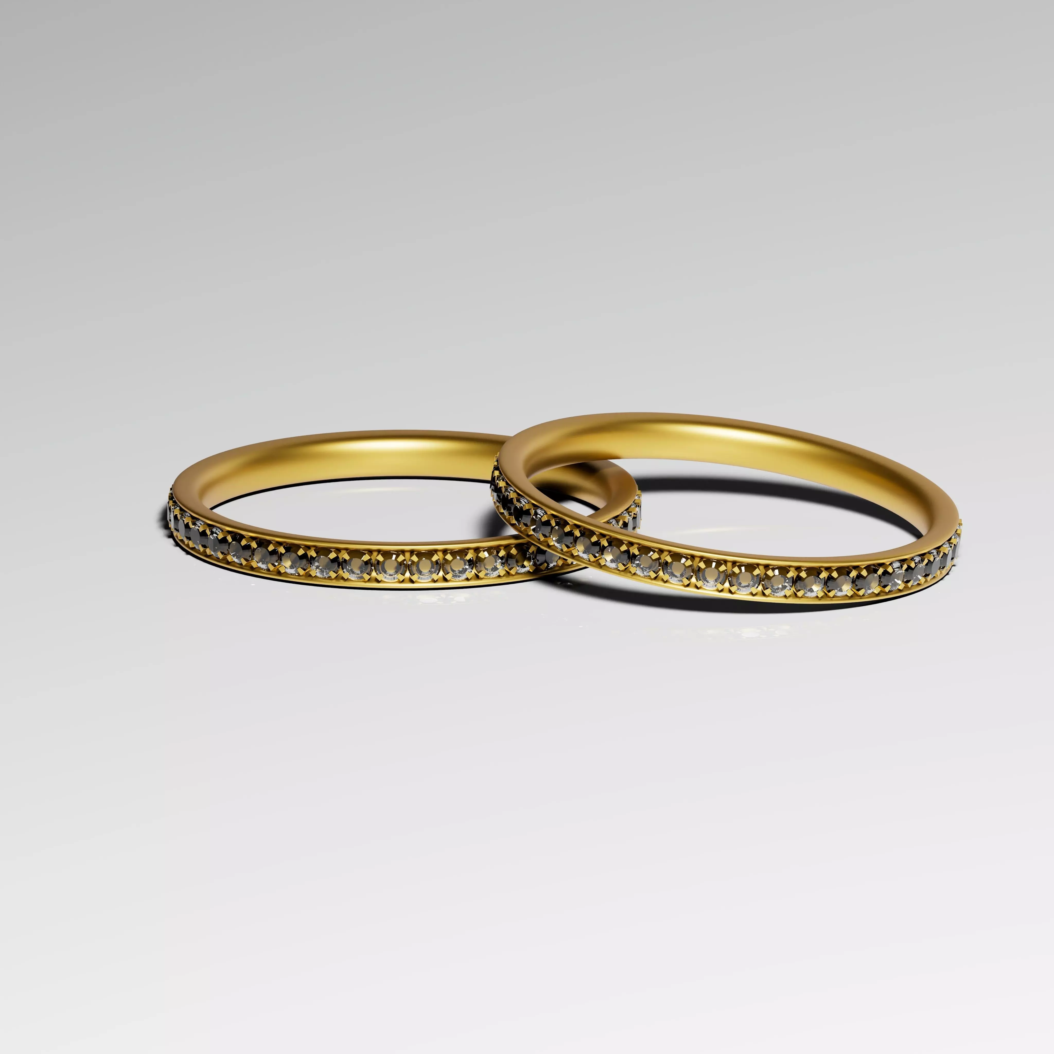 Gold Bangles 3D Model Free low-poly 3D model