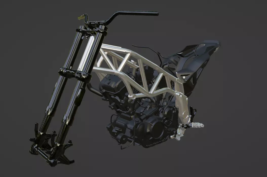 FTR sport frame and engine  3D model_0