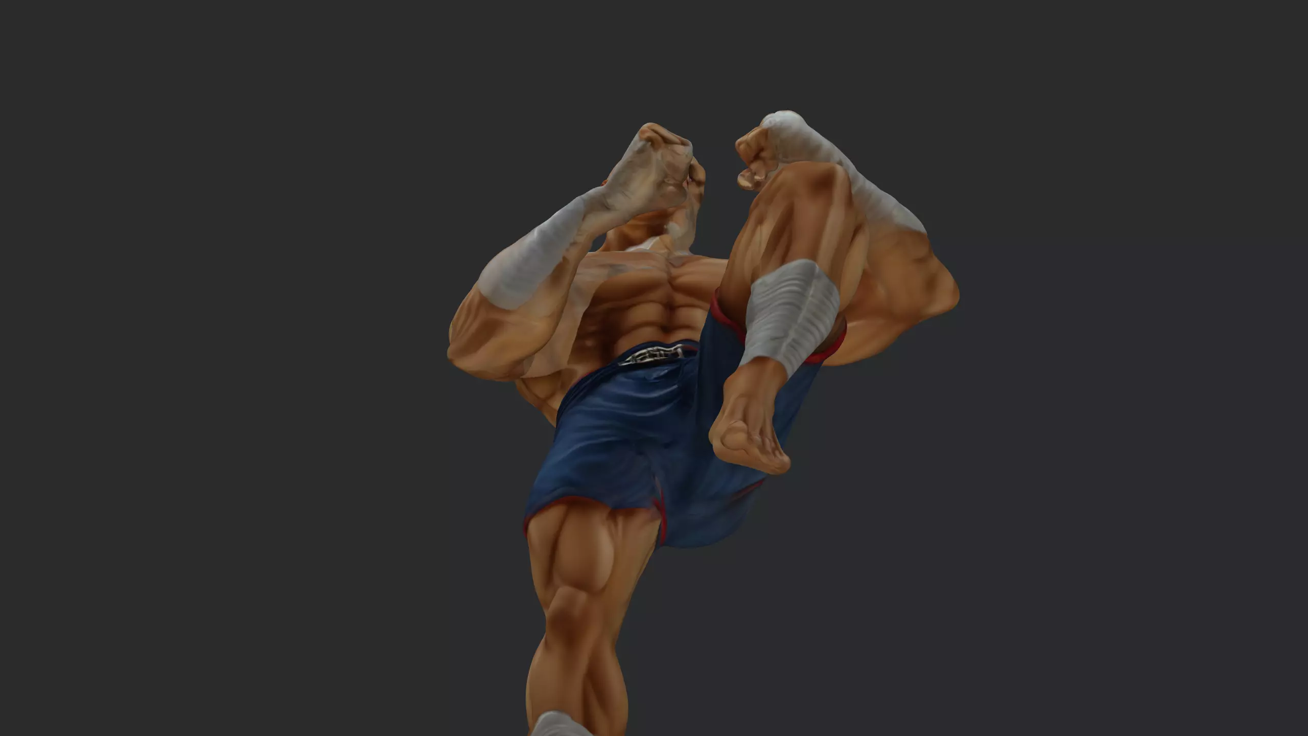 Muay Thai Fighter  3D Martial Arts Character Model 3D model_3