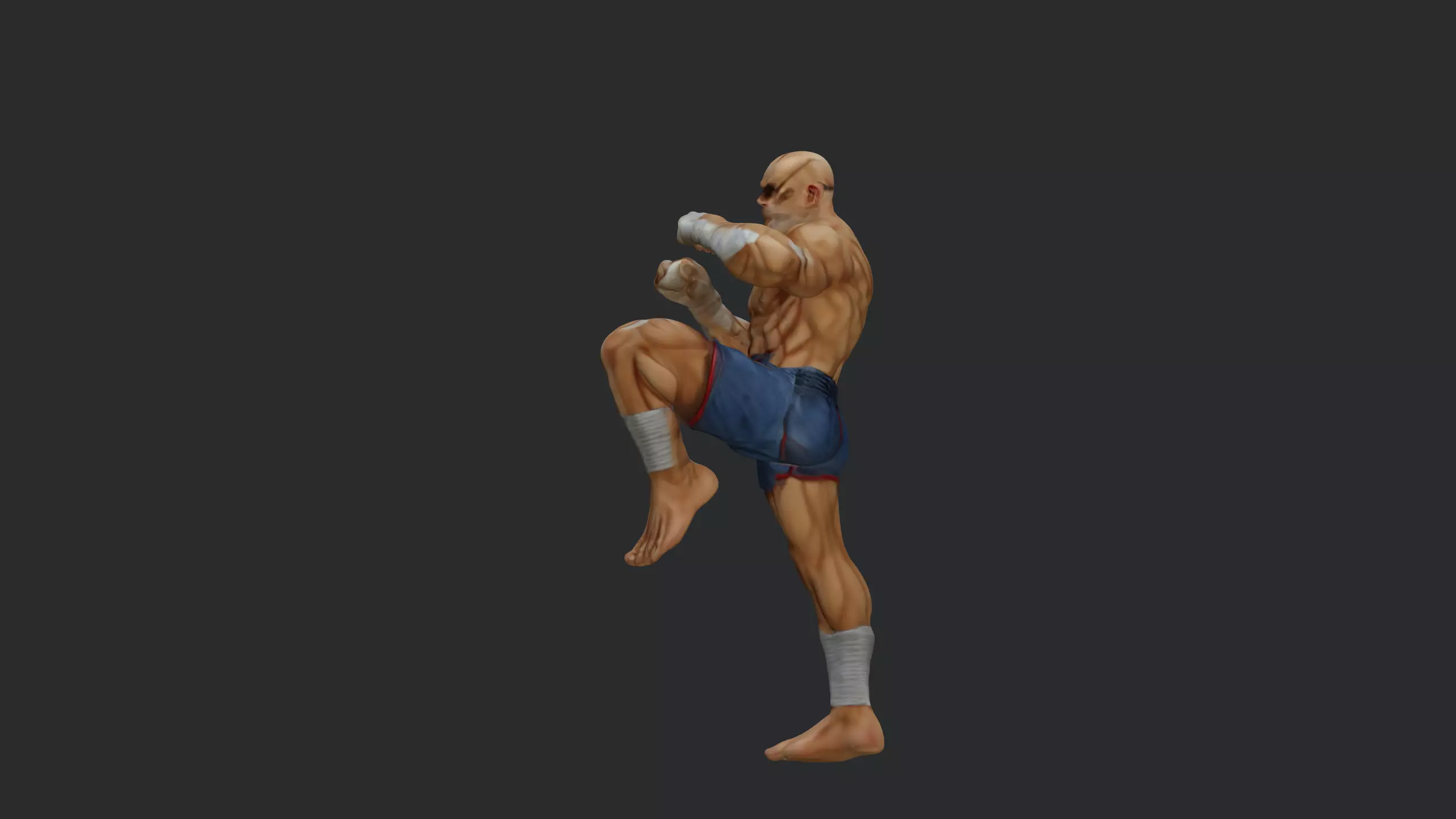 Muay Thai Fighter  3D Martial Arts Character Model 3D model_2