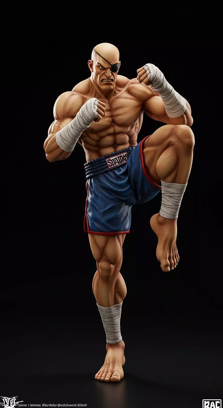 Muay Thai Fighter  3D Martial Arts Character Model 3D model_0
