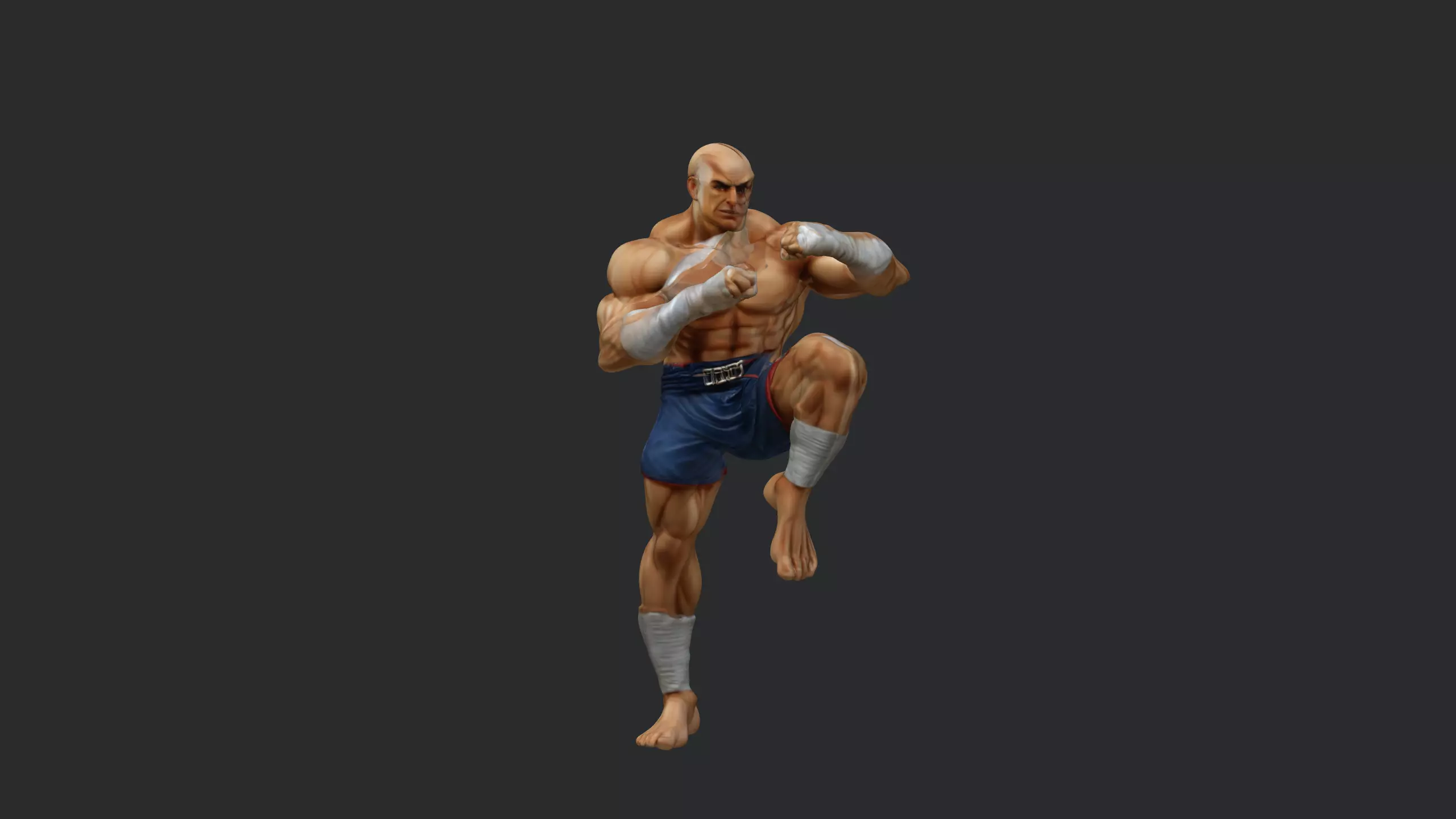 Muay Thai Fighter  3D Martial Arts Character Model 3D model_6