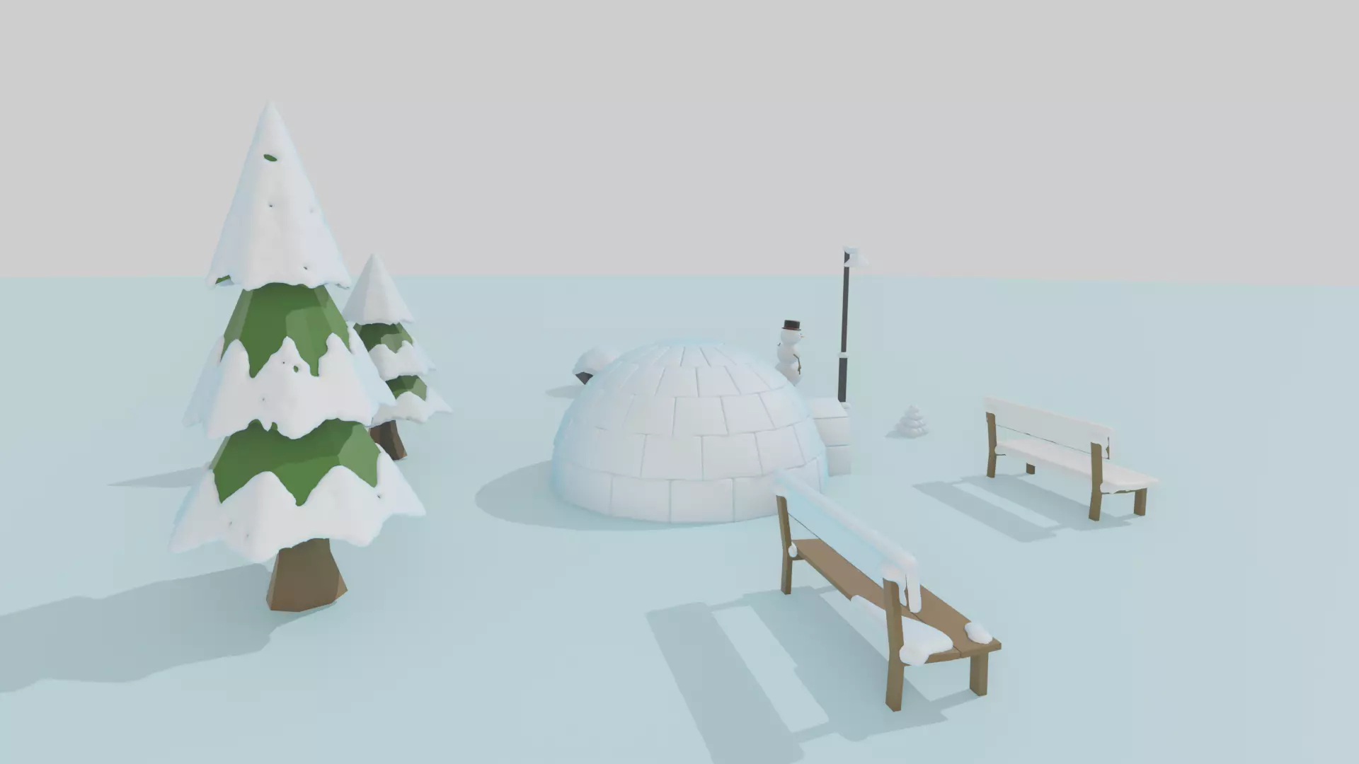 Low poly winter pack Low-poly 3D model_4