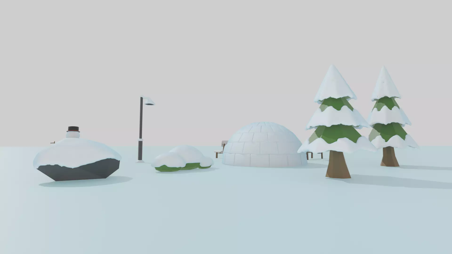 Low poly winter pack Low-poly 3D model_3