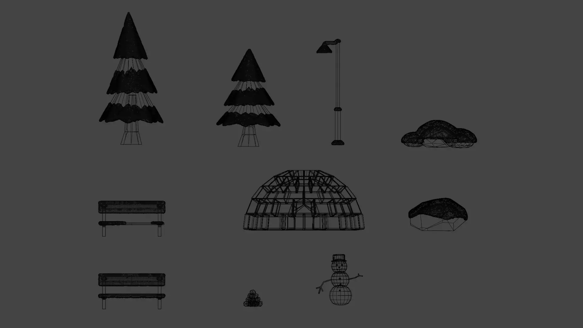 Low poly winter pack Low-poly 3D model_6