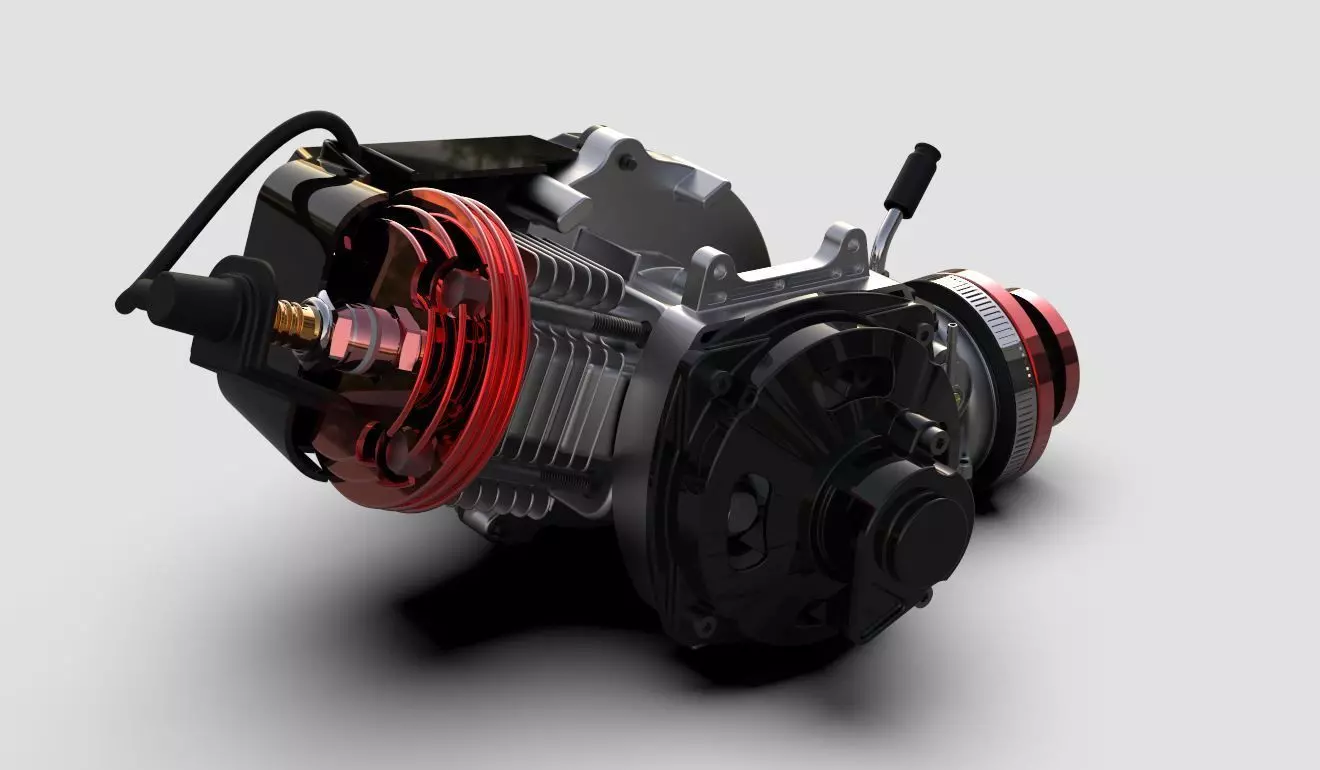 49cc Two-Stroke Engine 3D Model 3D model_1