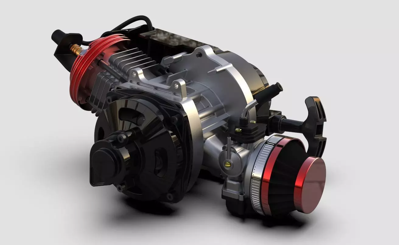 49cc Two-Stroke Engine 3D Model 3D model_2
