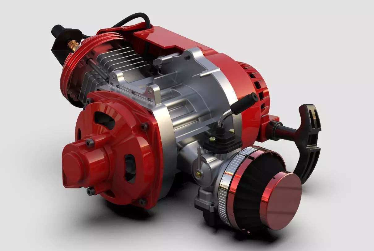 49cc Two-Stroke Engine 3D Model 3D model_0