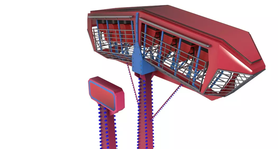 Kamikaze Ranger Ride Attraction 3D model_4