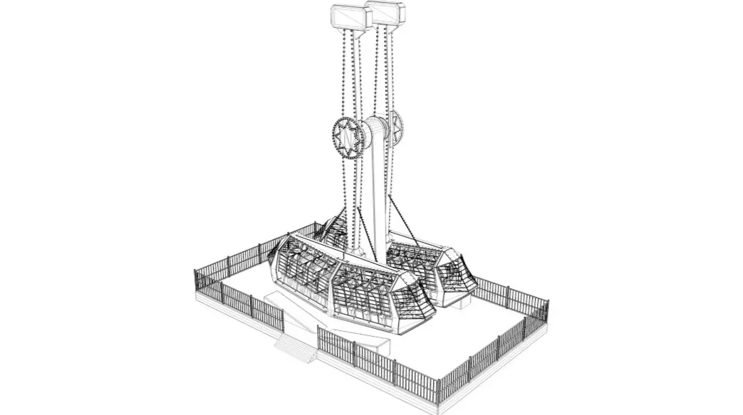 Kamikaze Ranger Ride Attraction 3D model_7