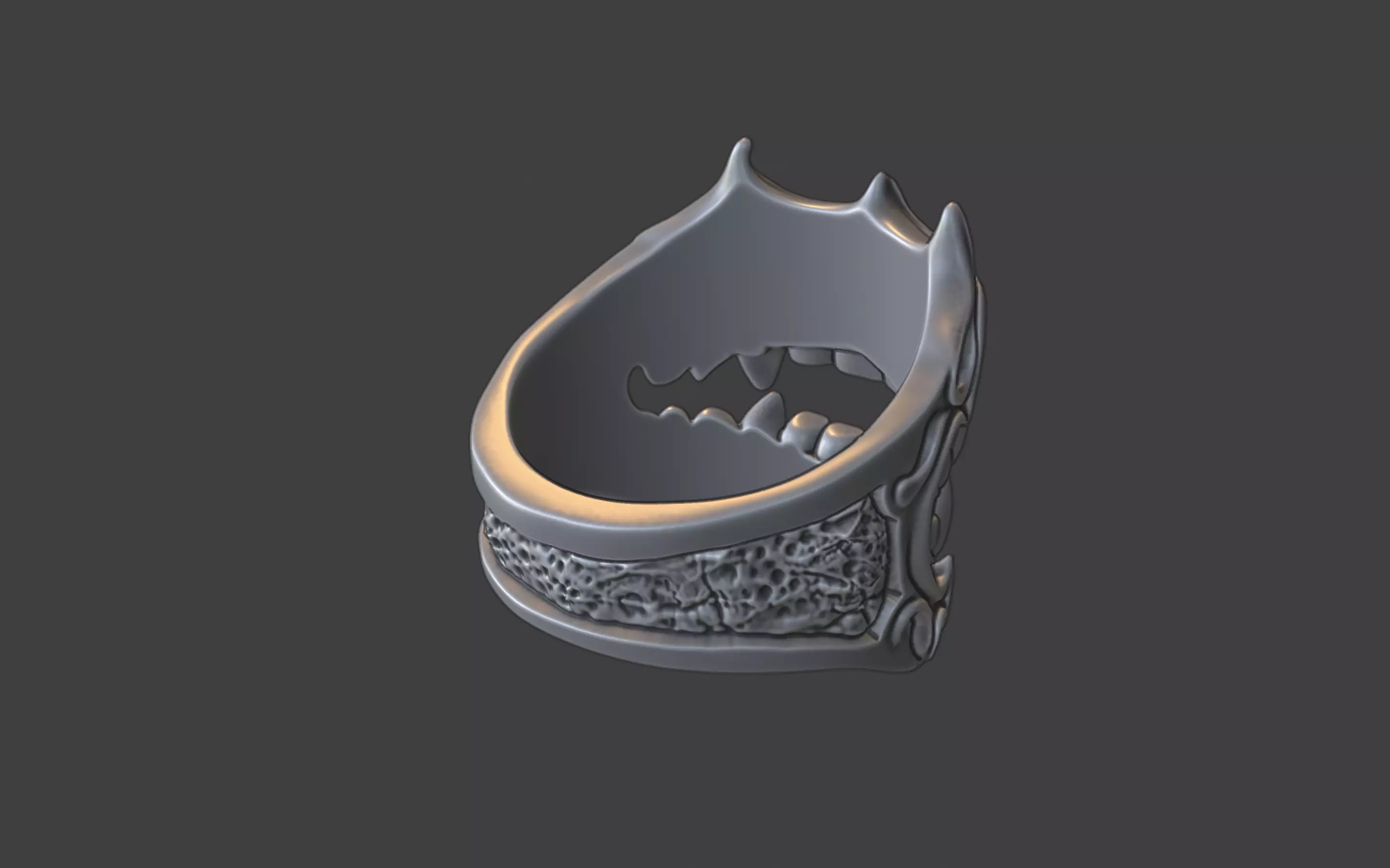creepy teeth ring 3D print model_12