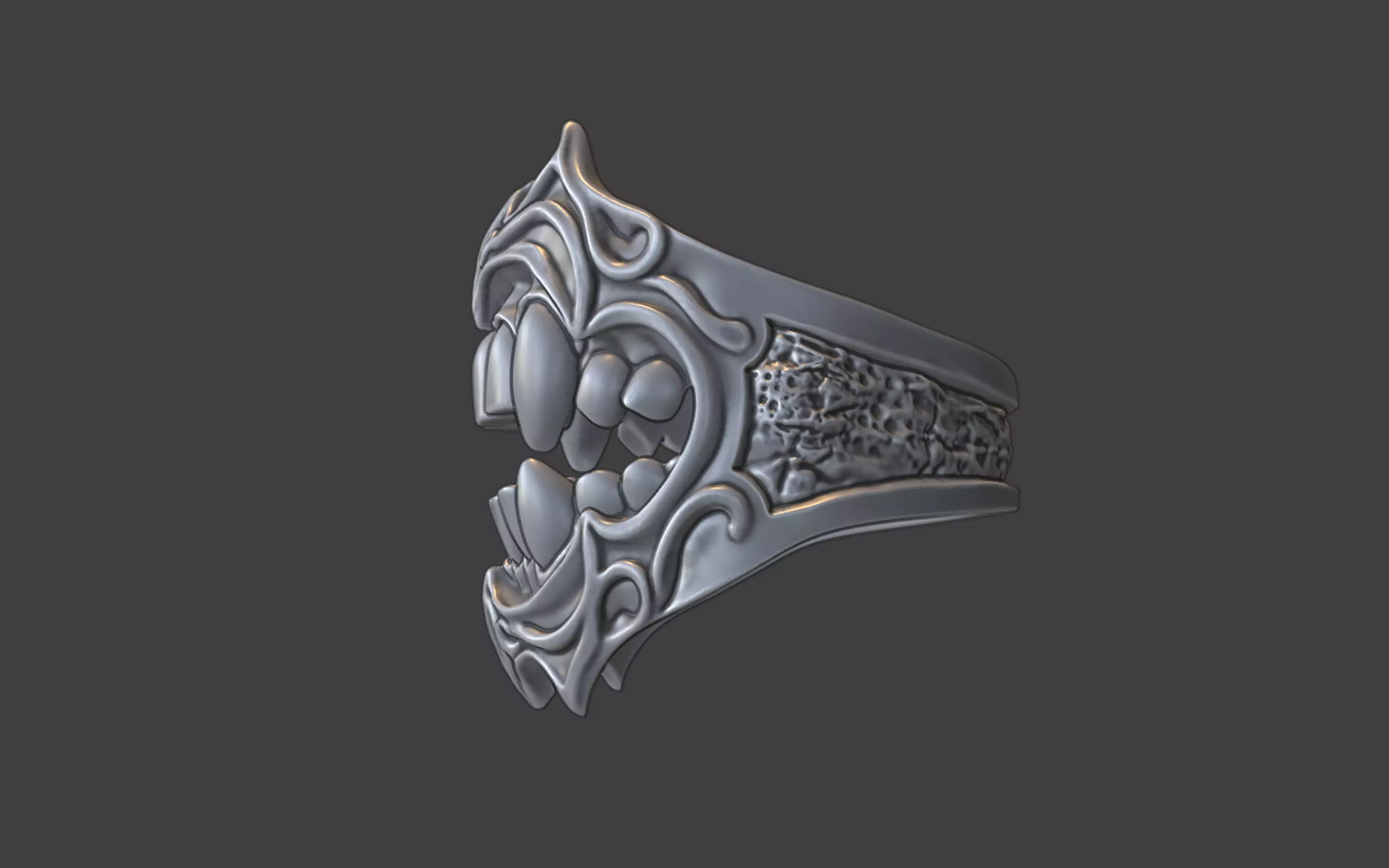 creepy teeth ring 3D print model_14