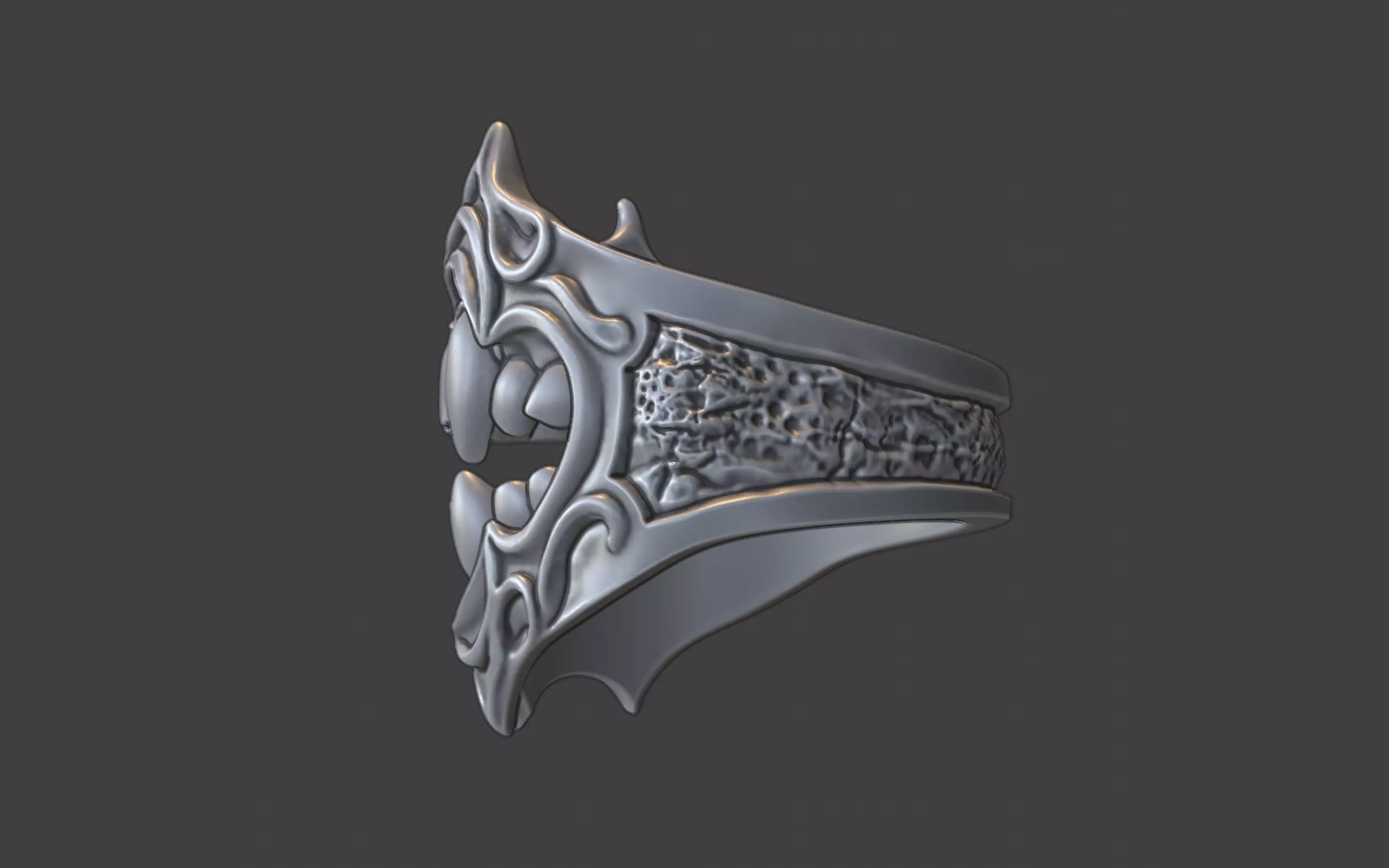 creepy teeth ring 3D print model_17