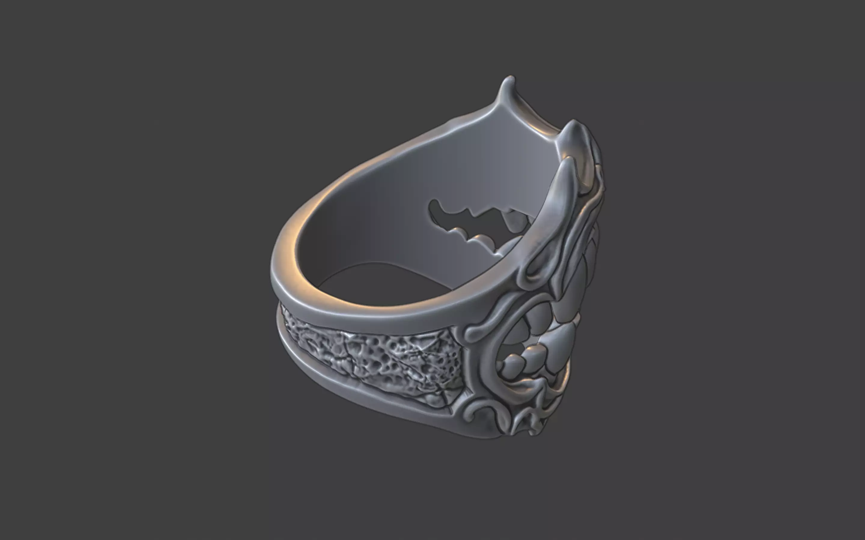 creepy teeth ring 3D print model_9