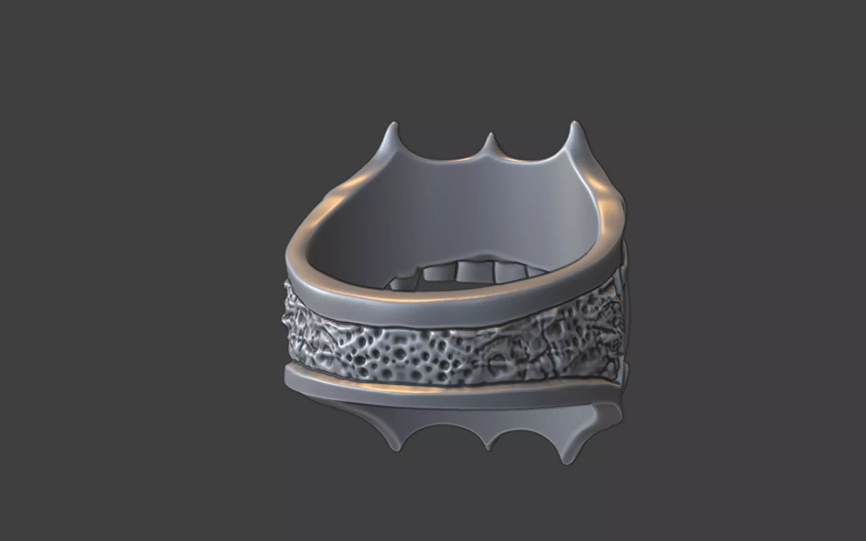 creepy teeth ring 3D print model_7