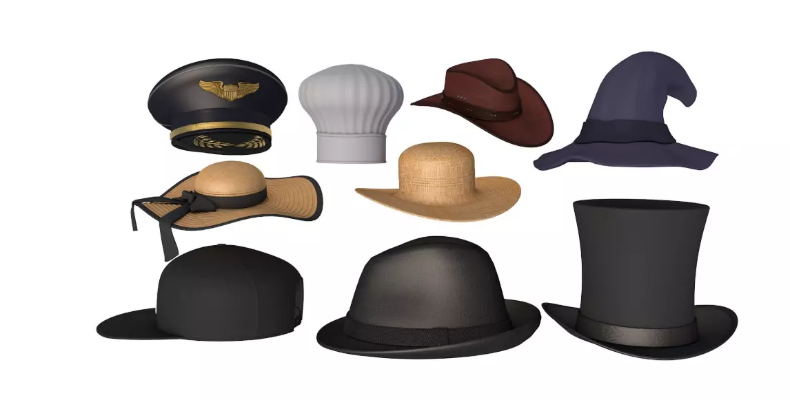 Hat Collection 3D model_0