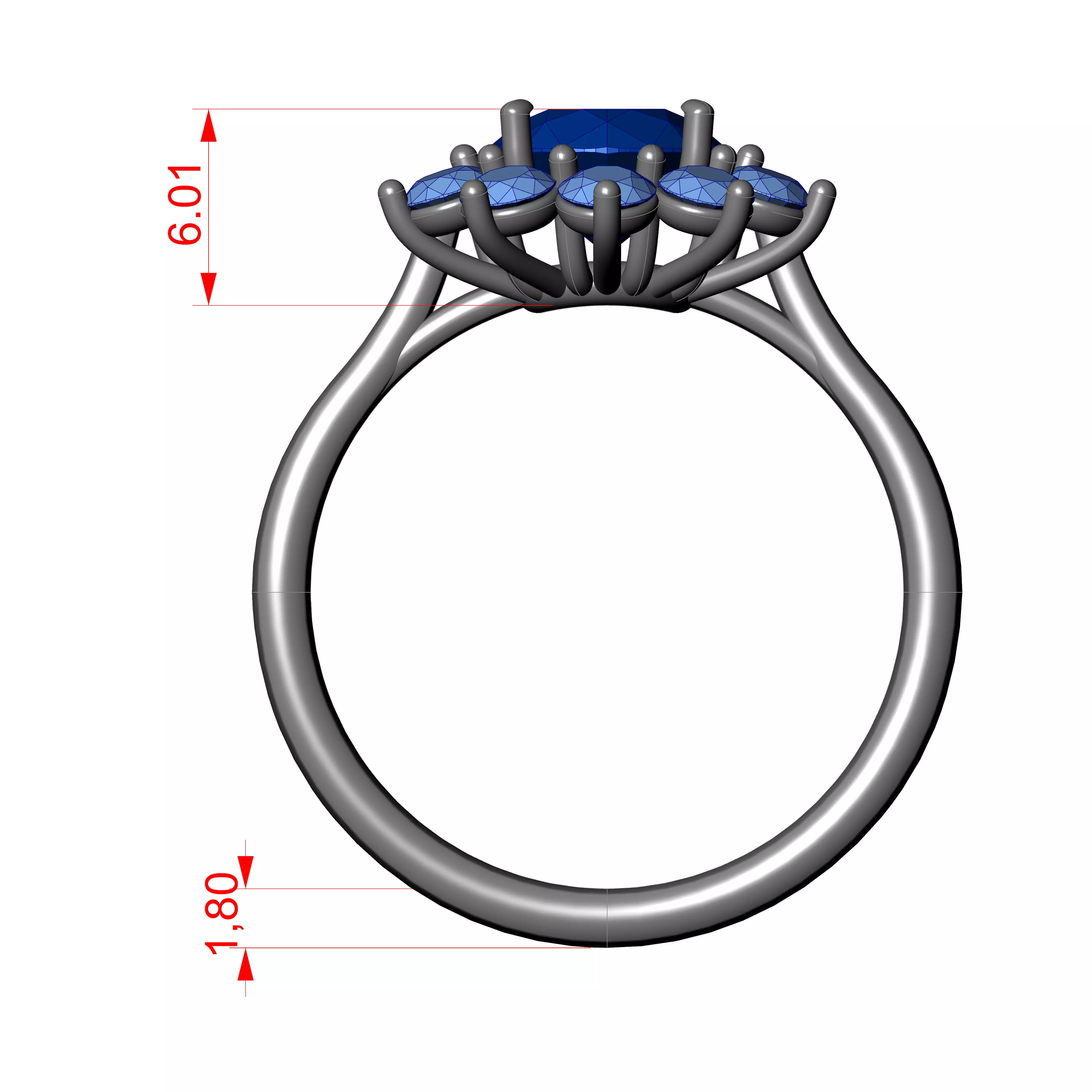 Floral Ring 3D print model_4