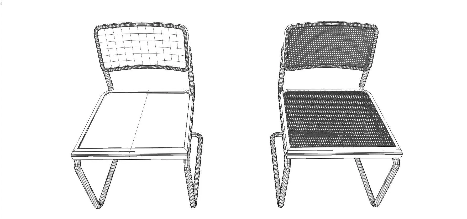 Dining Table and Franesca Chair Low-poly 3D model_28