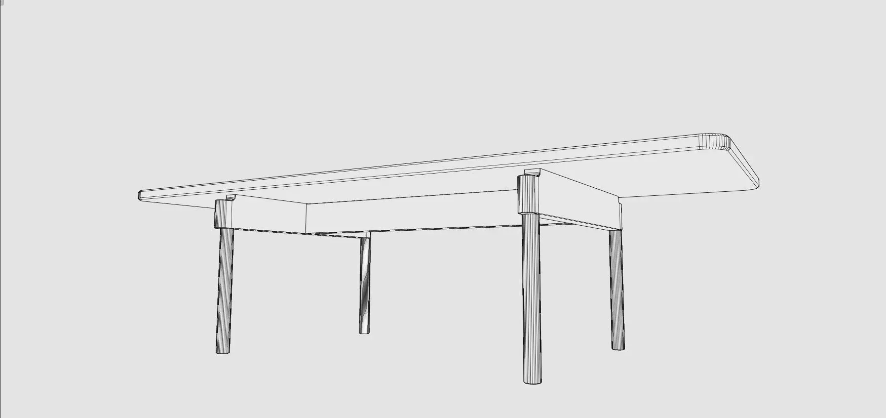 Dining Table and Franesca Chair Low-poly 3D model_10