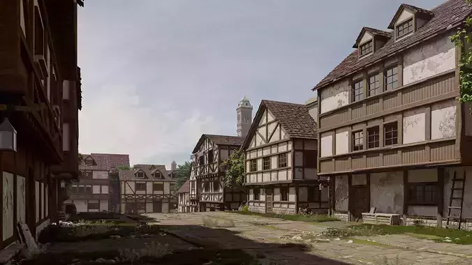 Medieval Houses 3D model 2