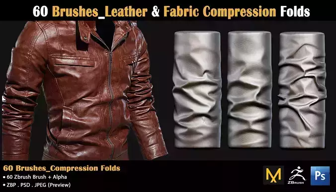 60 Brushes-Leather and Fabric Compression Folds