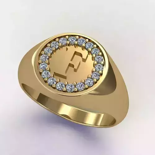 Anel Chevalier cravado Letra F