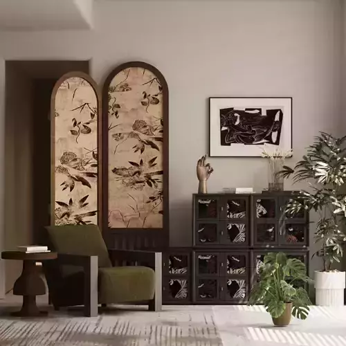 Chinese-style decorative cabinet and leisure chair