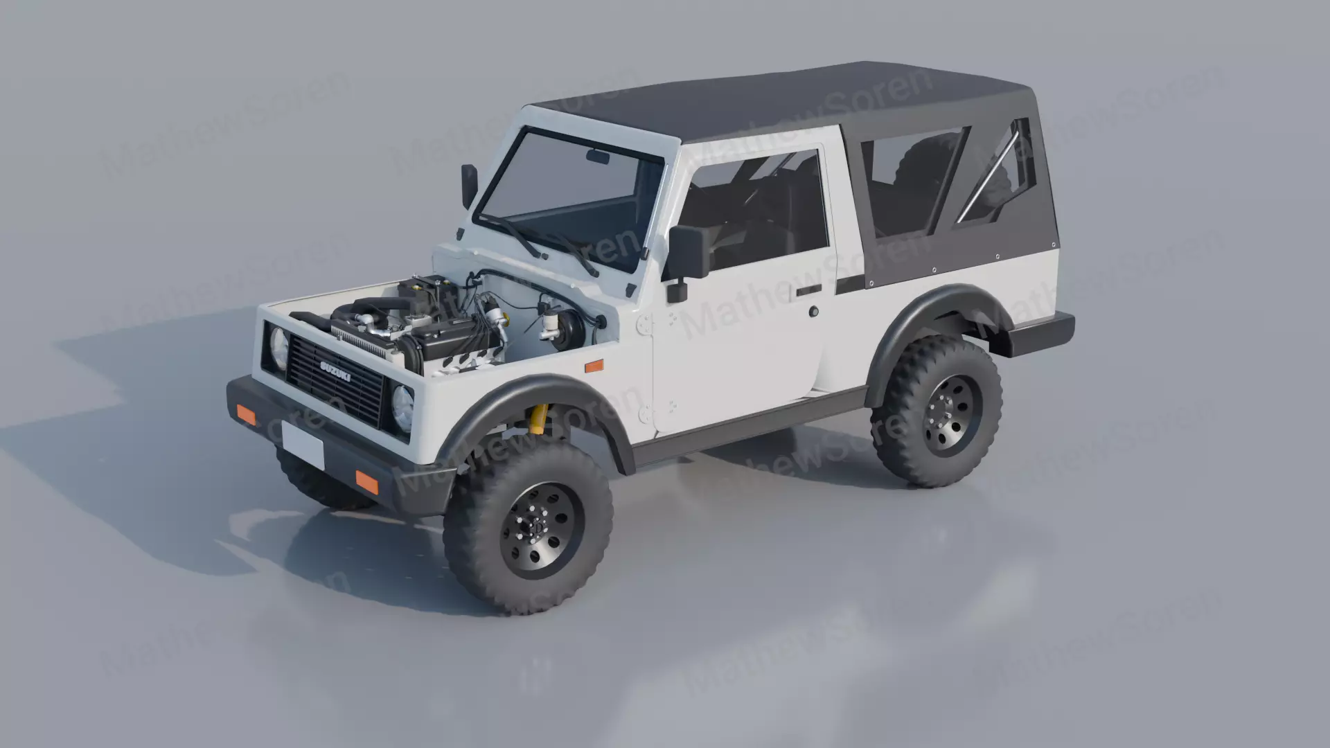 Suzuki Samurai SJ413 LWB  3D model_2