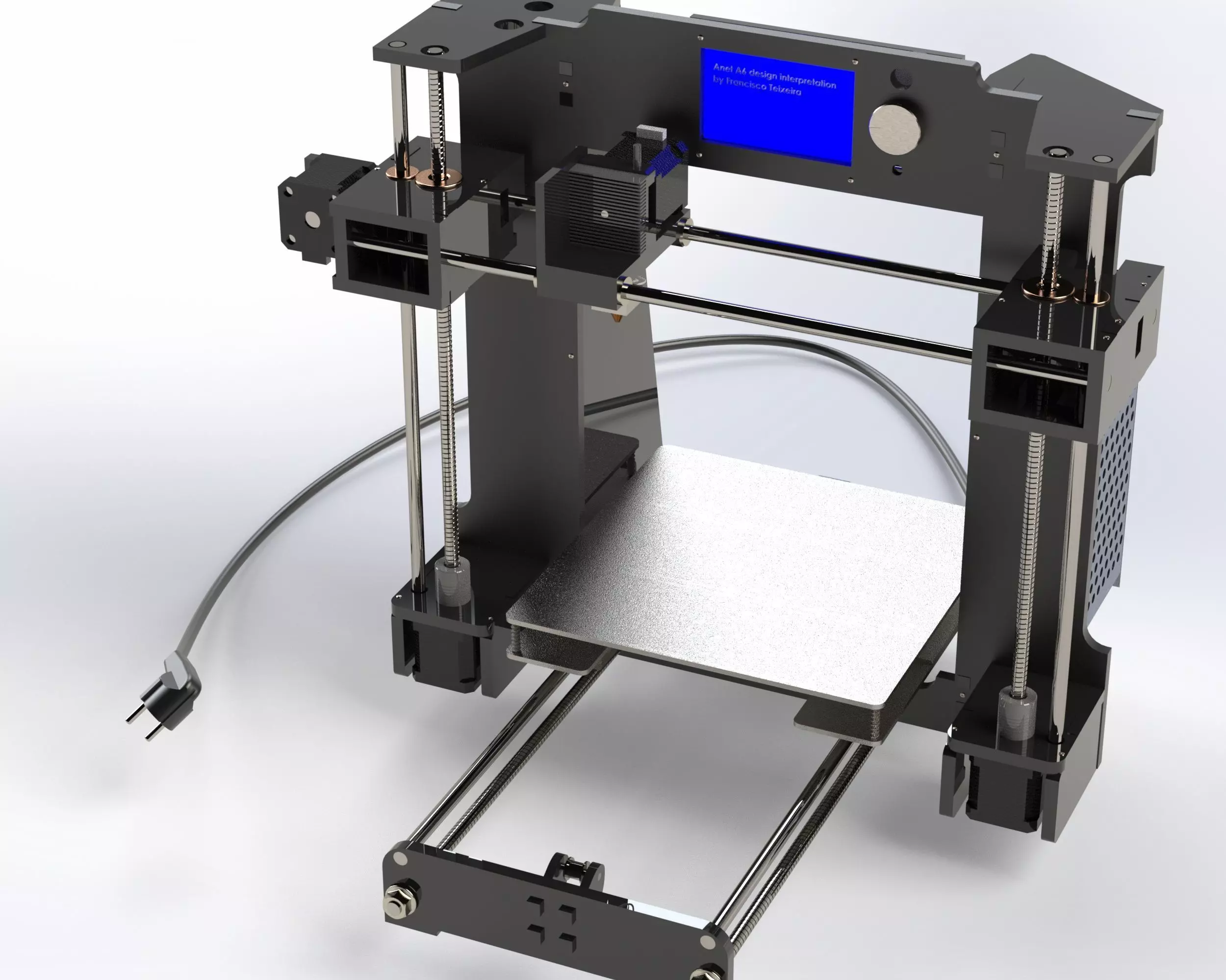 detailed 3D model of a 3D printer 3D model_2