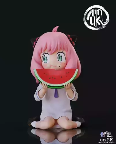 anya eat  Watermelon 3D print model
