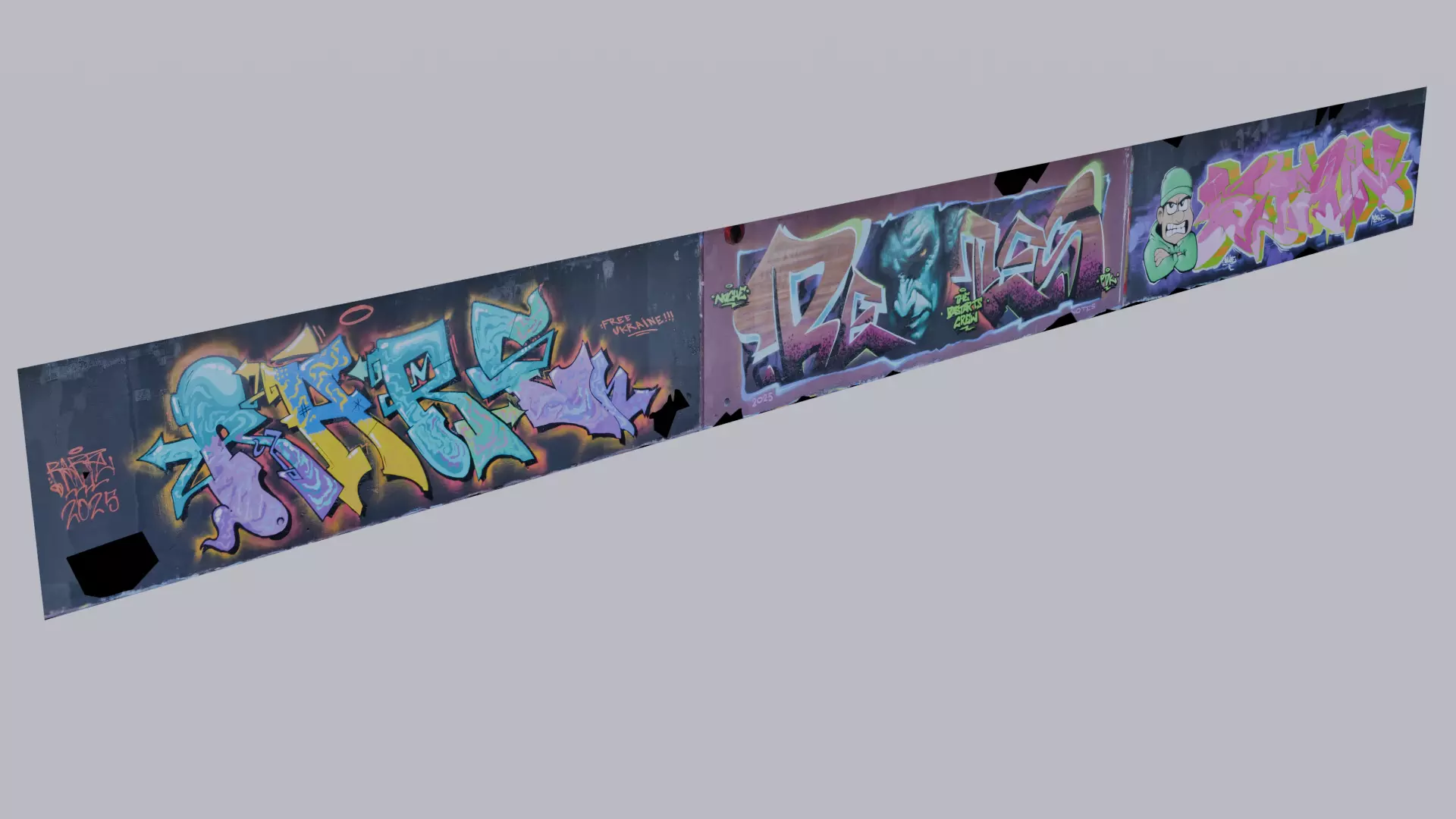 Big graffiti wall V 3D model_6