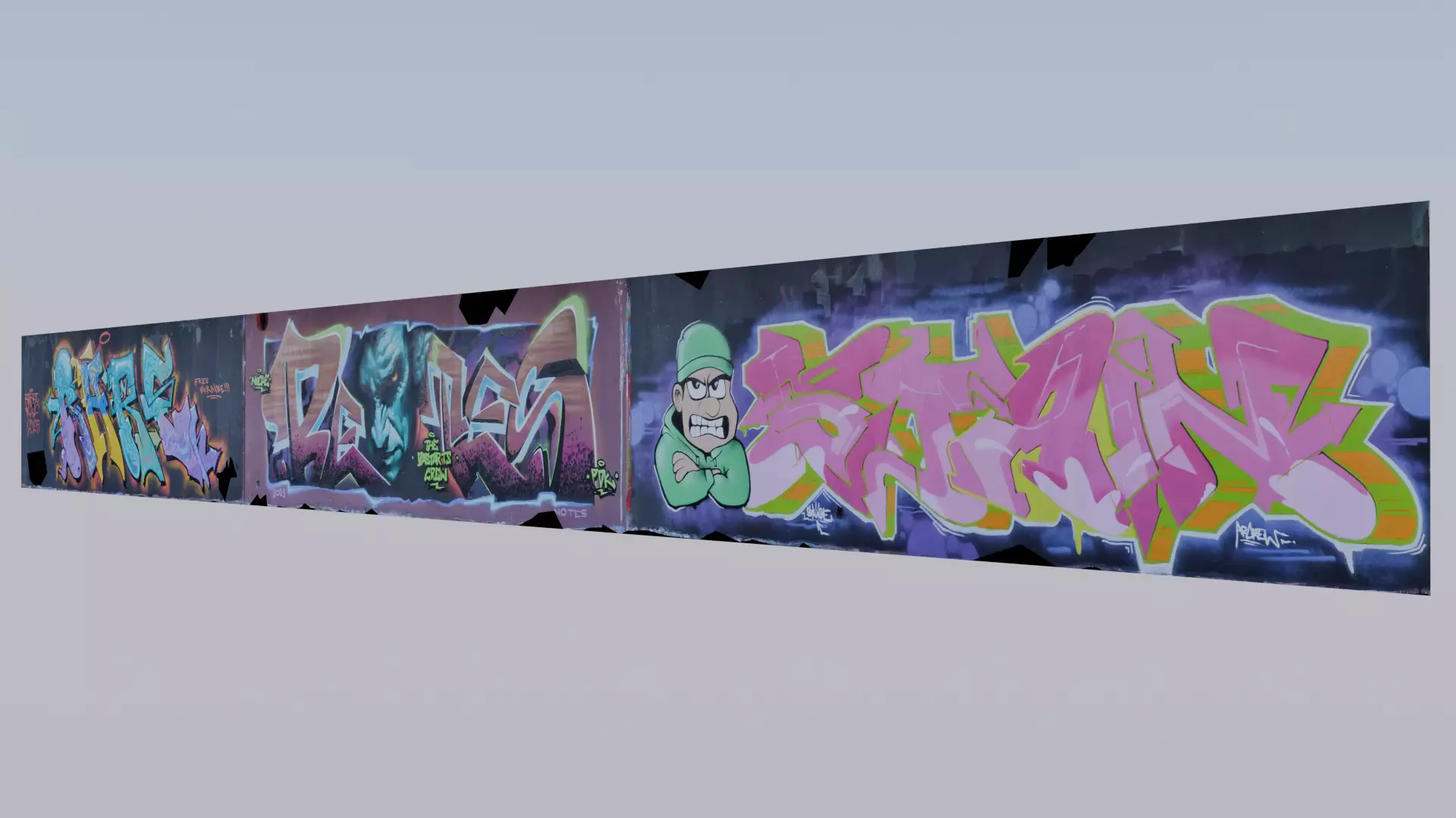 Big graffiti wall V 3D model_1