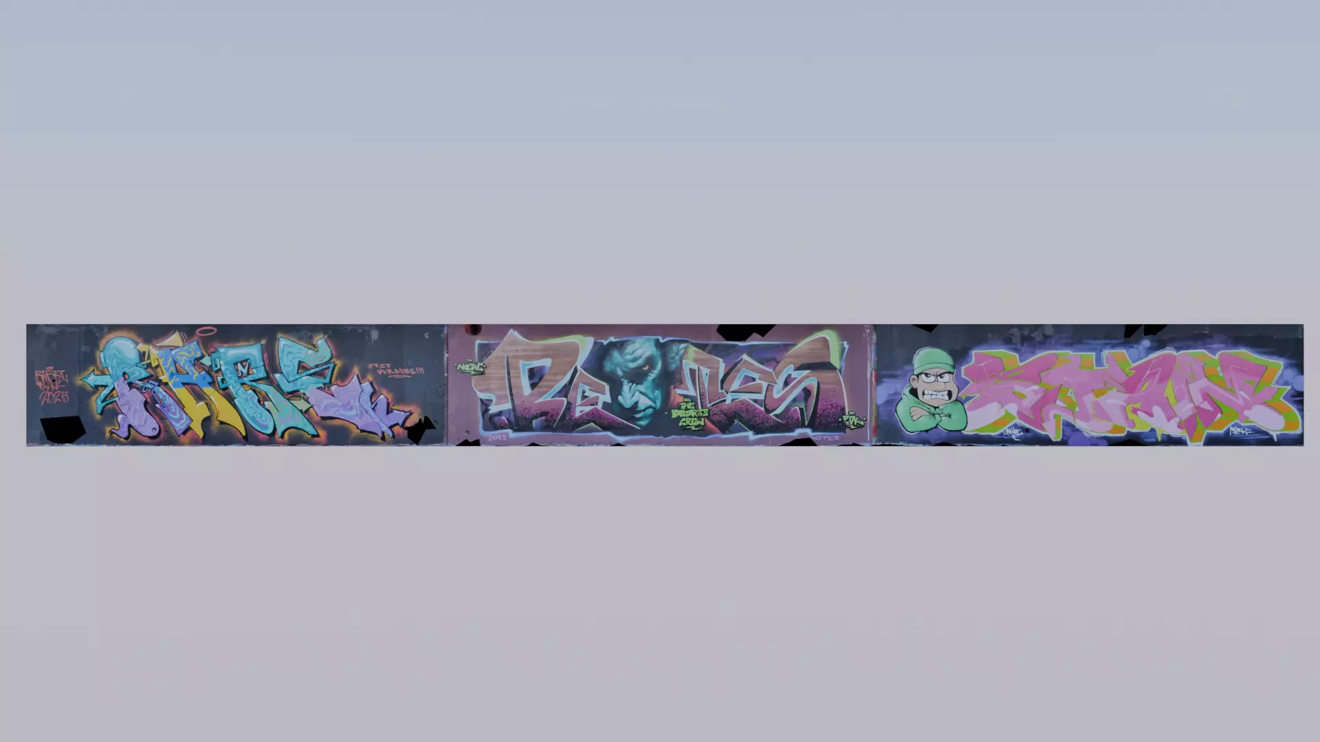 Big graffiti wall V 3D model_4