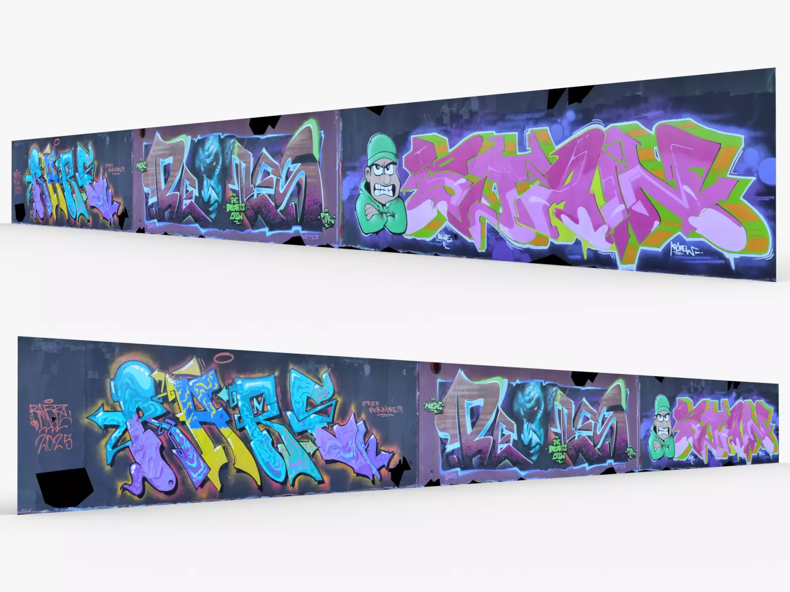 Big graffiti wall V 3D model_0