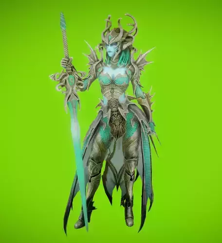 Valkyrie witch Low-poly 3D model