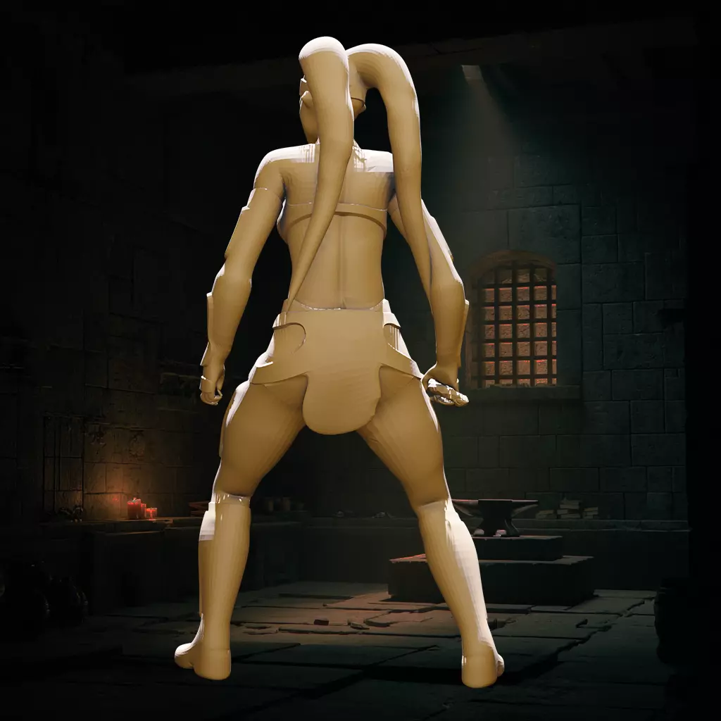 Female Alien Force Dark Side User 3D print model_3