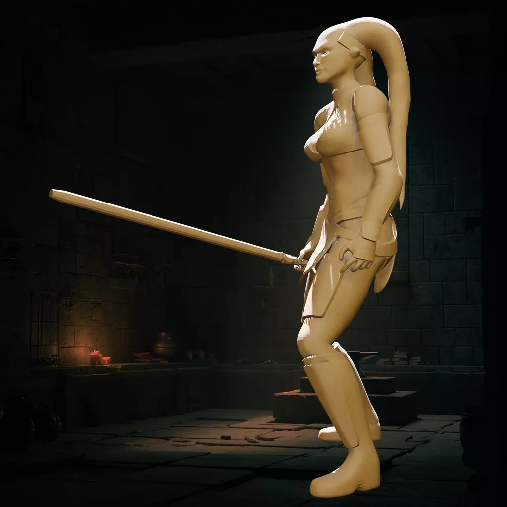 Female Alien Force Dark Side User 3D print model_4