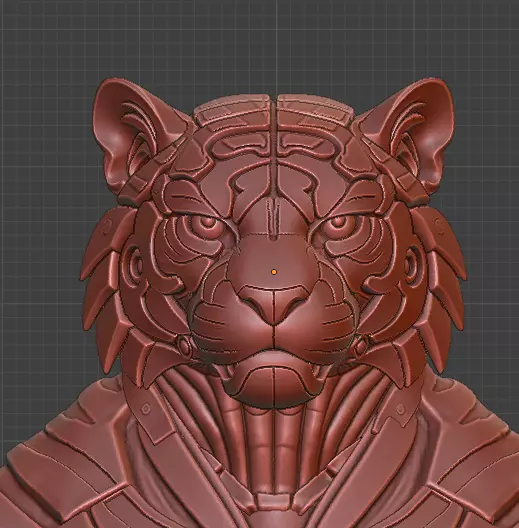 Cyberpunk Tiger  Armored Futuristic 3D Printable Statue 3D print model_12