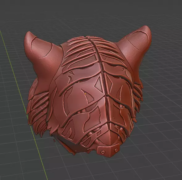 Cyberpunk Tiger  Armored Futuristic 3D Printable Statue 3D print model_16