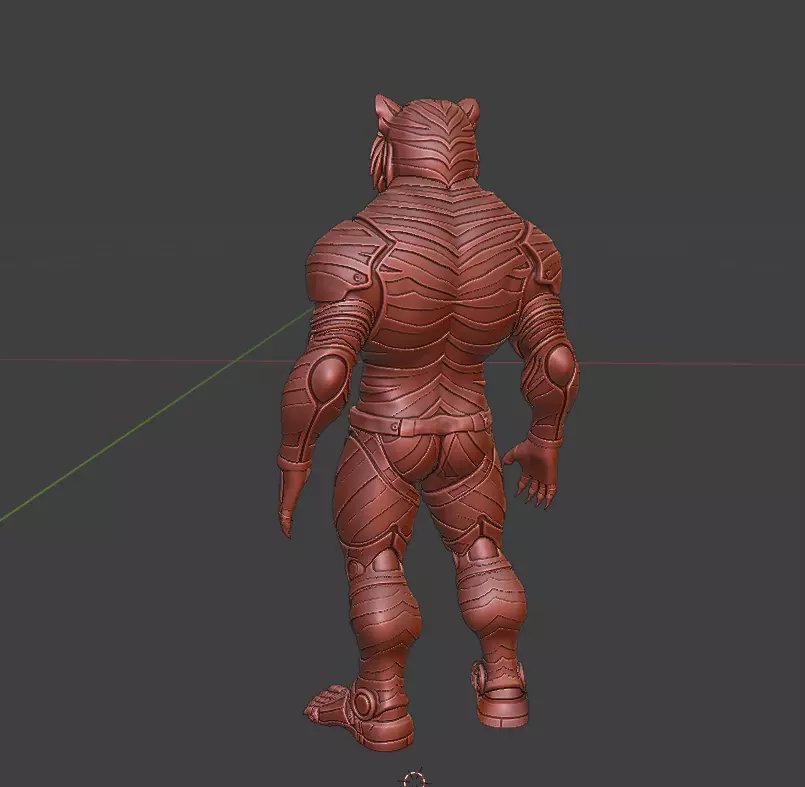 Cyberpunk Tiger  Armored Futuristic 3D Printable Statue 3D print model_5