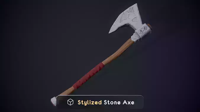 Stylized Stone Axe Low Poly PBR Game Ready
