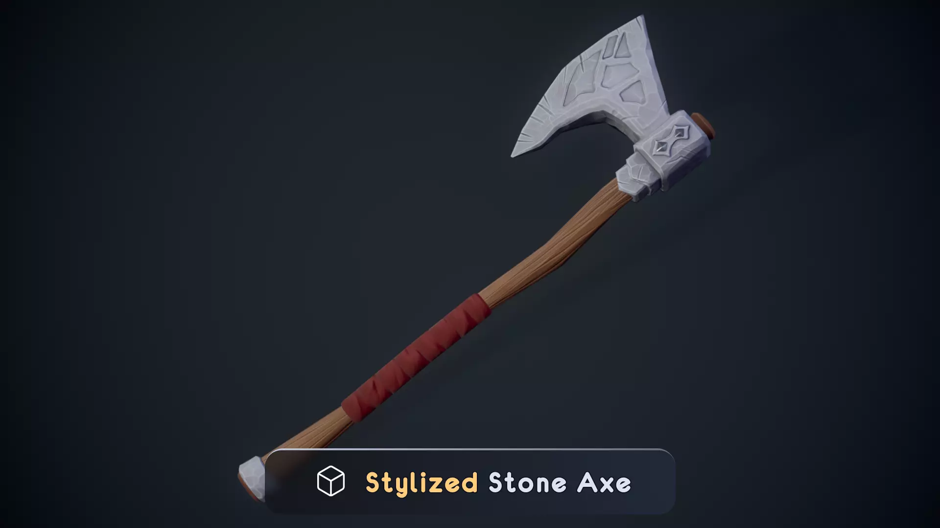 Stylized Stone Axe Low Poly PBR Game Ready Low-poly 3D model