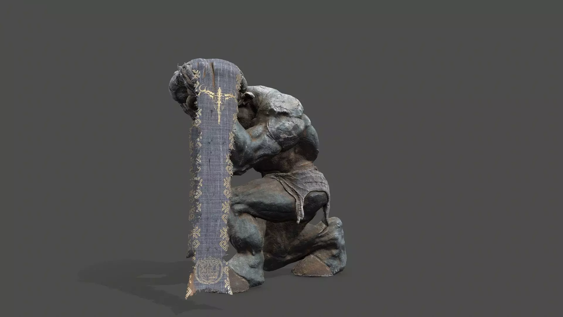 Minotaur Ruin Set Low-poly 3D model_16