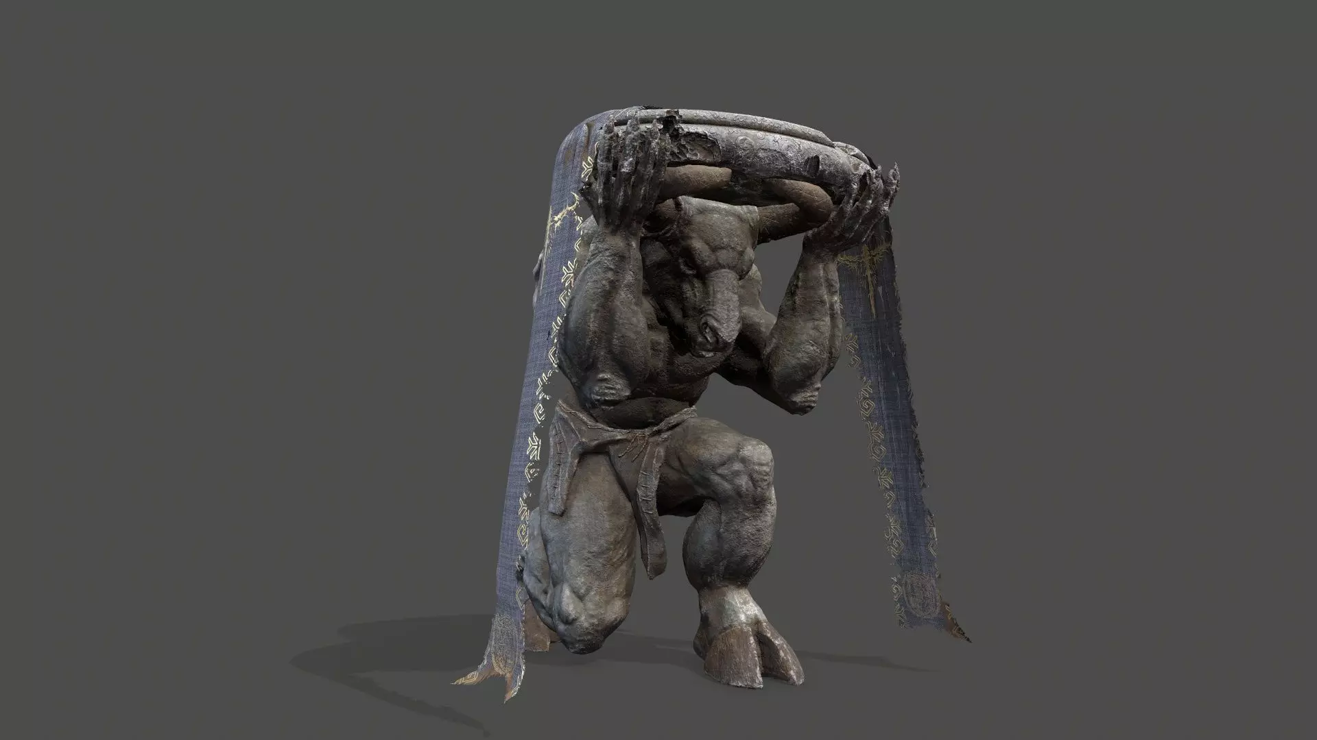 Minotaur Ruin Set Low-poly 3D model_2